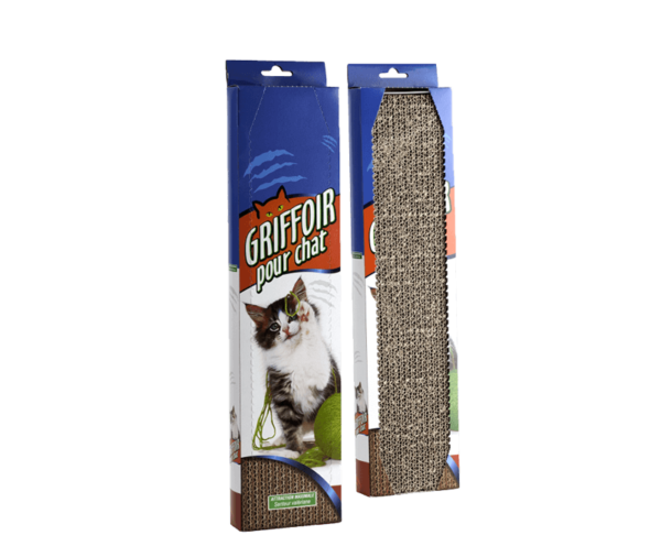 Griffoir en carton marron pour chat